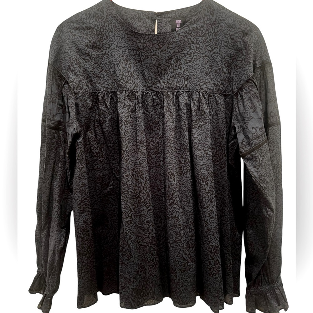 Ana Sui blue and black blouse
